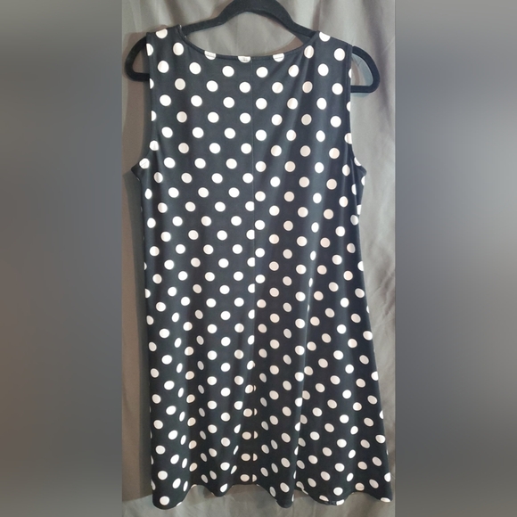 MSK Black and White Polka Dot Dress with Ring Detail - Picture 2 of 10
